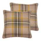 Paoletti Aviemore Twin Pack Polyester Filled Cushions Ochre