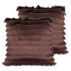 Furn. Flicker Twin Pack Polyester Filled Cushions Rock Rose