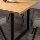 Rimi Rustic Oak Effect Melamine 6 Seater Dining Table With U Shape Black Legs