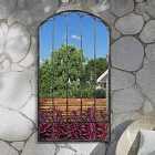 MirrorOutlet Garden View Metal Arch Shaped Decorative Ornate Effect Garden Mirror 160 x 85cm