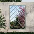 MirrorOutlet Harrogate Metal Rectangle Decorative Green Lattice Window Garden Mirror 122cm x 81cm
