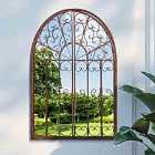 MirrorOutlet Harrogate Metal Arch Decorative Window Opening Garden Mirror 89 x 70cm Open To 135cm