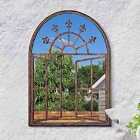 MirrorOutlet Harrogate Metal Arch Shaped Decorative Church Effect Garden Mirror 89cm x 69cm