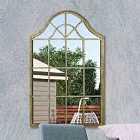 MirrorOutlet Harrogate Metal Arch Shaped Decorative Rustic Green Window Garden Mirror 92 x 63cm
