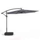 Livingandhome 3m Cantilever Garden Parasol Umbrella With Base - Dark Grey