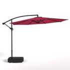 Livingandhome 3m Cantilever Garden Parasol Umbrella - Red