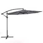Livingandhome 3m Cantilever Garden Parasol Umbrella With Cross Base - Dark Grey