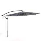 Livingandhome 3m Cantilever Garden Parasol Umbrella No Base - Dark Grey