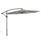 Livingandhome 3m Cantilever Garden Parasol Umbrella No Base - Light Grey