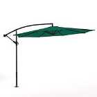 Livingandhome 3m Cantilever Garden Parasol Umbrella No Base - Dark Green