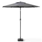 Livingandhome 3m Garden Parasol Patio Umbrella With Square Base - Dark Grey