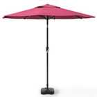 Livingandhome 3m Garden Parasol Patio Umbrella With Square Base - Wire Red