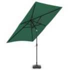 Livingandhome 2x3m Patio Traditional Parasol With Square Base - Dark Green