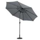 Livingandhome 3m Garden Parasol Patio Umbrella With Rose Base - Dark Grey
