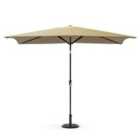 Livingandhome 2x3m Patio Traditional Parasol With Rose Base - Taupe