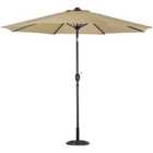 Livingandhome 3m Garden Parasol Patio Umbrella With Rose Base - Taupe