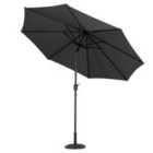 Livingandhome 3m Garden Parasol Patio Umbrella With Rose Base - Black