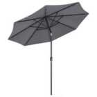 Livingandhome 3m Garden Parasol Patio Umbrella No Base Grey