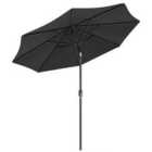 Livingandhome 3m Garden Parasol Patio Umbrella No Base - Black