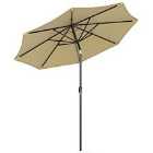 Livingandhome 3m Garden Parasol Patio Umbrella No Base - Taupe