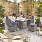 Nova Heritage Ciara Compact Corner Dining Set With Fire Pit Table - White Wash