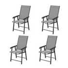 Livingandhome Set of 4 Garden Folding Chair - Black