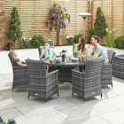 Nova Sienna 6 Seat Outdoor Dining Set With 1.3M Round Table - Grey