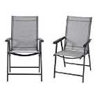 Livingandhome Set of 2 Garden Folding Chair - Black