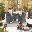 Nova Sienna 4 Seat Outdoor Dining Set With 1.05M Round Table - Grey