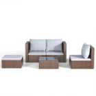 Livingandhome 5 Piece Rattan Garden Patio Furniture Set With Cushion - Brown