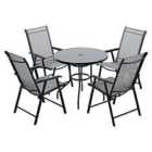 Livingandhome 5pc Garden Furniture Dining Set 1 Table 4 Chairs