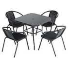 Livingandhome 5pc Garden Furniture Set - 1 Table, 4 Chairs