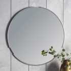 Mora Round Wall Mirror, Silver 80cm