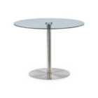 Milan 4 Seater Round Glass Top Dining Table