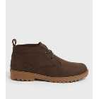 Dark Brown Lace Up Chunky Desert Boots