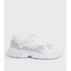 Off White Colour Block Lace Up Chunky Trainers