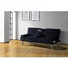 SleepOn Crushed Velvet Bluetooth Cinema Sofa Bed With Drink Cup Holder Table Black
