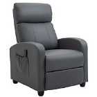 HOMCOM Recliner Sofa Chair PU Faux Massage Armchair With Remote Control Grey