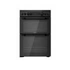 Hotpoint Hdm67V92Hcb/UK 60Cm Double Cooker With Ceramic Hobs - Black