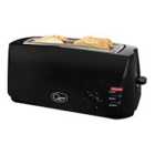 Quest 35069 1400W 4 Slice Extra Wide Long Slot Cool Touch Toaster - Black