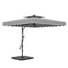 Living and Home 2.5M Square Cantilever Parasol with Large Base - Light Grey