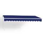 LivingandHome Retractable Manual Awning 4x3m - Blue