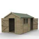 Forest Garden Timberdale T&G Pressure Treated 12x8 Reverse Apex Shed - Combo