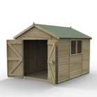 Forest Garden Timberdale T&G Pressure Treated 10x8 Apex Shed - Double Door