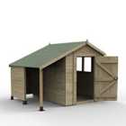Forest Garden Timberdale T&G Pressure Treated 8x6 Apex Shed - With Log Store
