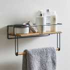 Compact Living Natural Towel Rail Shelf