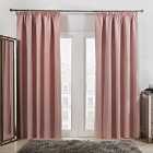 Dreamscene Pencil Pleat Blackout Curtains Pair Of Ready Made Thermal Tape Top Blush Pink 66" Wide X 72" Drop