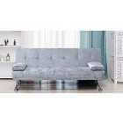 SleepOn Italian Style Crushed Velvet Sofa Bed With Chrome Legs Silver