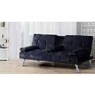 SleepOn Crushed Velvet Italian Style Luxury Sofa Bed - Black