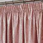 Sienna Crushed Velvet Pair Of Pencil Pleat Curtains Blush - 66" X 54"